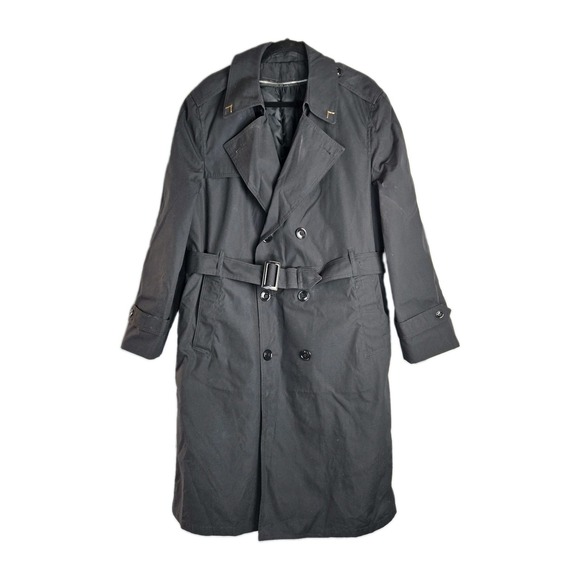 DSCP Garrison Collection Other - Vtg DSCP All Weather Trench Coat Mens 42R Black Zip Out Lining Water Resistant